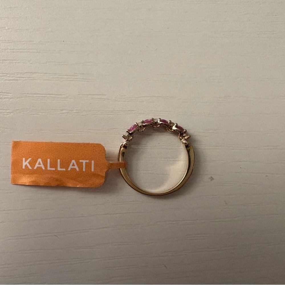Kallati Natural Pink Sapphire & Diamond Rose Gold Ring